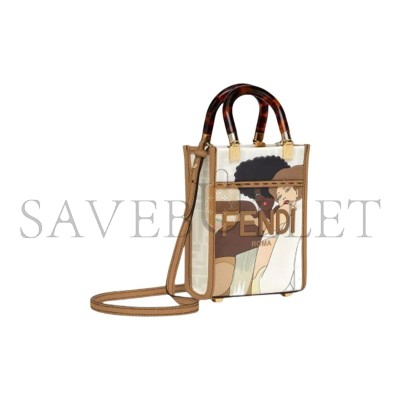 FENDI GLAZED FABRIC PLEXIGLASS FF LOGO BIKINI GIRLS MINI 8BS051AJH8F1HDU (18*13*6.5cm)